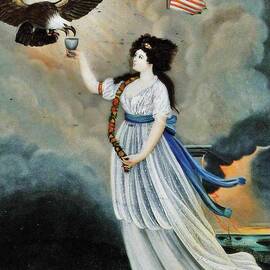 Abijah Canfield Liberty in the Form of the Goddess of Youth Giving Support to the Bald Eagle 1800 no by MotionAge Designs