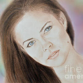 Actress and Model Susan Ward Blue Eyed Beauty with a Mole by Jim Fitzpatrick