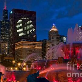 Chicago Blackhawks Skyline by Jeff Lewis