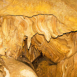 Drapery Formations In Carlsbad Caverns by Millard H. Sharp
