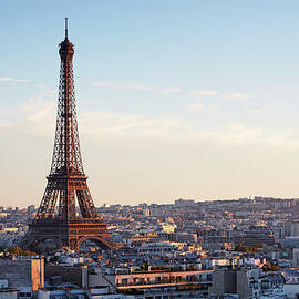 Elevated View Of Paris With Eiffel Tower by Allan Baxter
