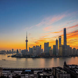 Elevated View Of Shanghai Skyline At by Yongyuan Dai