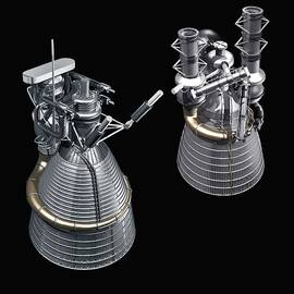 F-1 And J-2 Rocket Engines by Science Photo Library