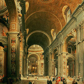 Interior of St Peters in Rome by Giovanni Paolo Panini