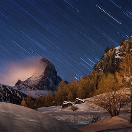 Matterhorn With Star Trail by Coolbiere Photograph