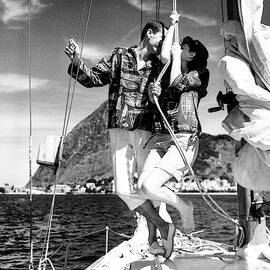 Models Wearing A Bennett Shirts On A Sailboat by Richard Waite
