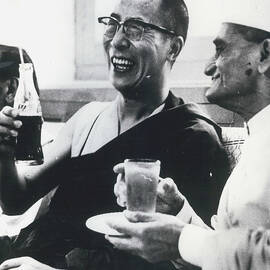 THE DALAI LAMA OF TIBET AT RECEPTION IN NEW DELHI by Retro Images Archive
