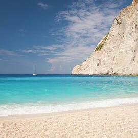 View From Beach, Navagio Bay by David C Tomlinson