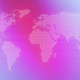 World Map In Dots Against An Abstract by Ralf Hiemisch