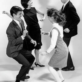1960s Pair Of Young Teenage Couples by Vintage Images
