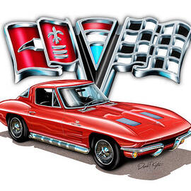 1963 Corvette Split Window in Red by David Kyte