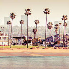 Newport Beach Skyline Retro Panorama Photo by Paul Velgos