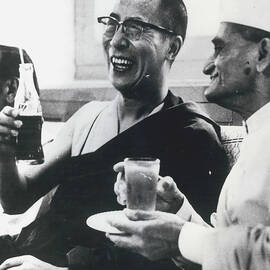 THE DALAI LAMA OF TIBET AT RECEPTION IN NEW DELHI by Retro Images Archive