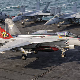 An Fa-18e Super Hornet Trap Landing by Giovanni Colla