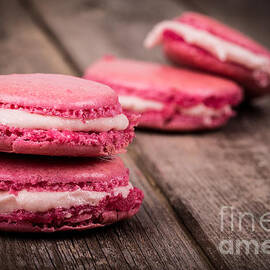 Raspberry macarons retro by Jane Rix