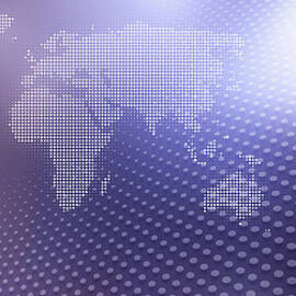 World Map In Dots Against An Abstract by Ralf Hiemisch