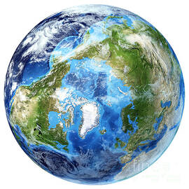 3d Rendering Of Planet Earth, Arctic by Leonello Calvetti