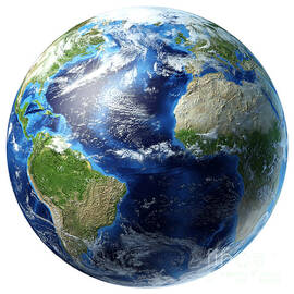 3d Rendering Of Planet Earth Centered by Leonello Calvetti