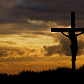 Jesus Christ Crucifixion on Good Friday Silhouette by Matthew Gibson