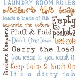 Laundry Room Rules Poster by Jaime Friedman
