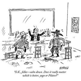 A Bartender In A Saloon Looks Alarmed As Two by David Sipress