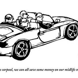 A Businessman In A Carpool With Three Others by Drew Dernavich