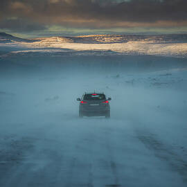 A Car Drive Through Iceland Snow Breeze by Coolbiere Photograph