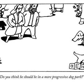 A Couple Walk Around A Dog Park by Bruce Eric Kaplan