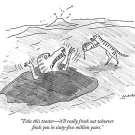 A Dinosaur Handing Over A Toaster To Another by Michael Maslin