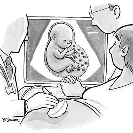 A Fetus In A Placenta Marks The Days As Ticks by Benjamin Schwartz