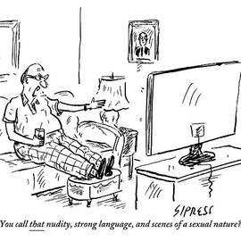 A Grumpy, Bald Man Points An Accusatory Finger by David Sipress