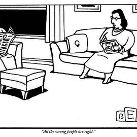 A Husband Reading The Newspaper Speaks by Bruce Eric Kaplan