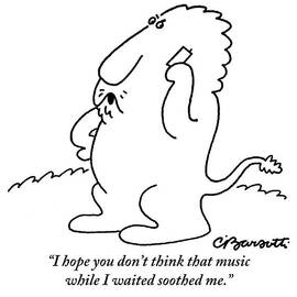 A Lion Is Seen Talking On A Cellphone by Charles Barsotti