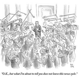 A Man Answers Questions At A Press Conference by Paul Noth