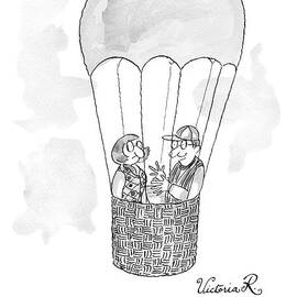 A Man Asks A Woman In A Hot-air Balloon by Victoria Roberts
