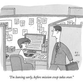A Man In An Office Walks Past And Speaks by Peter C. Vey