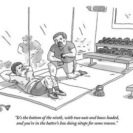 A Man Is Struggling To Do Situps While A Personal by Zachary Kanin