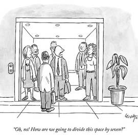 A Man Is Trying To Get In An Elevator With Six by Robert Leighton