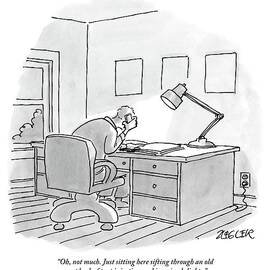 A Man Sits At A Desk by Jack Ziegler