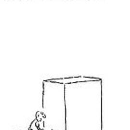 A Man Struggles To Move A Box. He Draws A Line by David Sipress