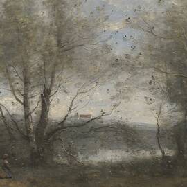 A Pond Seen Through The Trees, C.1855-65 Oil On Canvas by Jean Baptiste Camille Corot