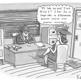 A Private Eye Is Sitting Behind His Desk Looking by Zachary Kanin