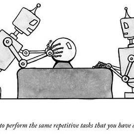 A Robot  Consults A Crystal Ball And Speaks by Mathew Stiles Davis