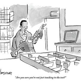 A Scientist Dangles A Mouse Over A Maze by John  Klossner