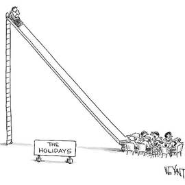 A Sign Reading The Holidays Marks A Scene Where by Christopher Weyant