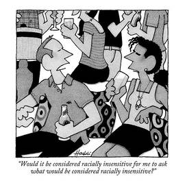 A White Man Speaks To A Black Woman At A Party by William Haefeli