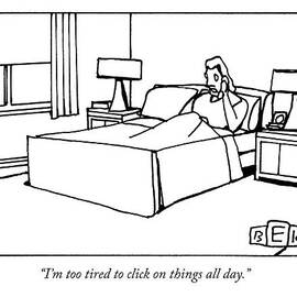 A Woman Laying In Bed Speaks On The Phone by Bruce Eric Kaplan