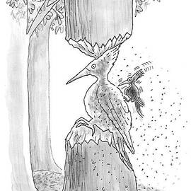 A Woodpecker Is Using His Beak To Carve Is Own by Mort Gerberg