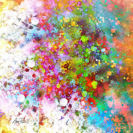 abstract art COLOR SPLASH on Square by Ann Powell