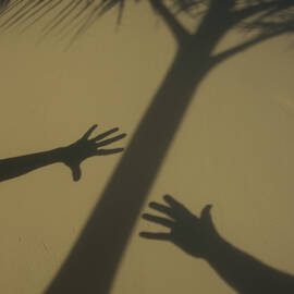 Abstract Image Of A Shadow Of Two Hands by Woods Wheatcroft